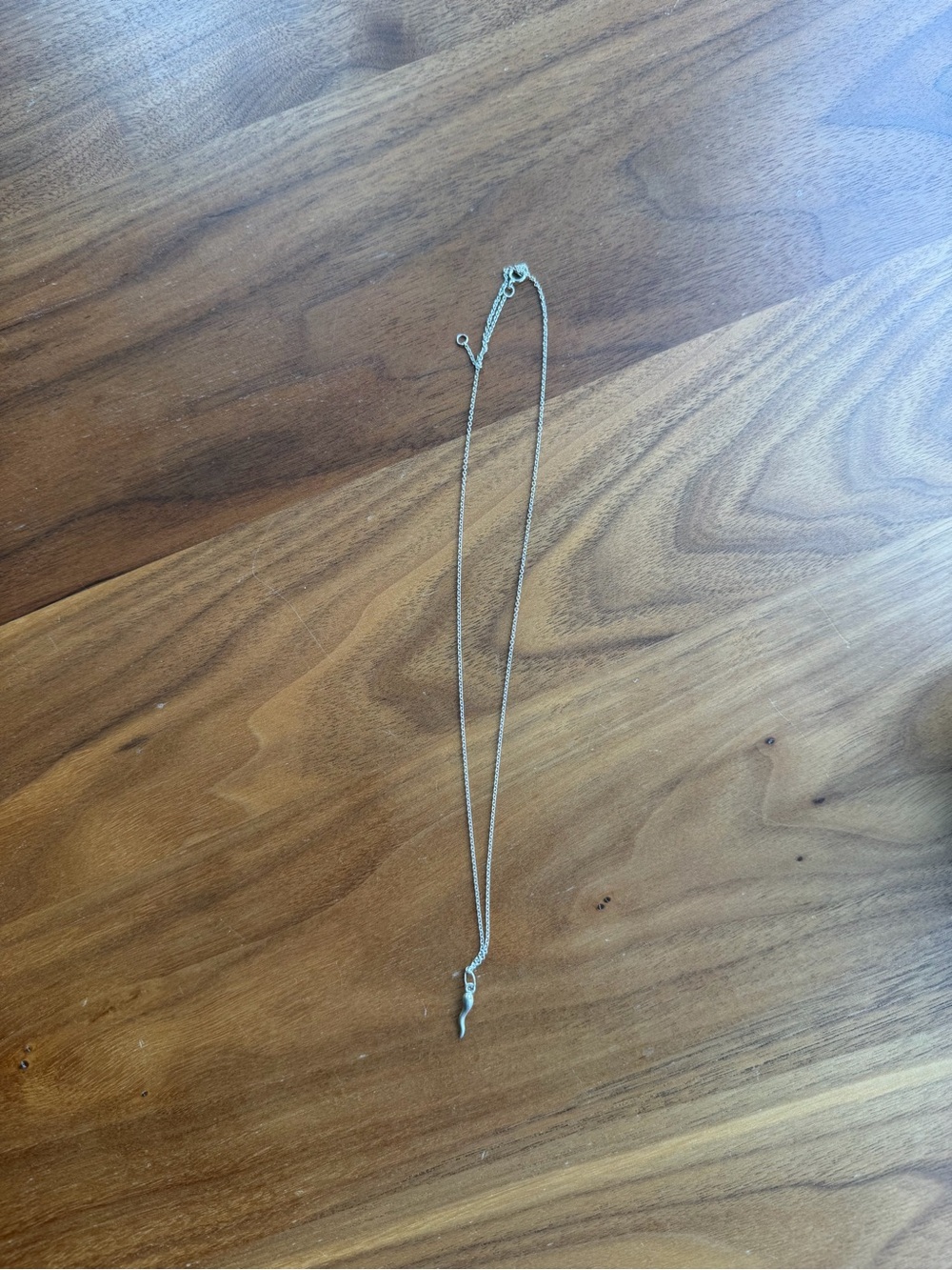 Sterling silver dainty Italian horn necklace